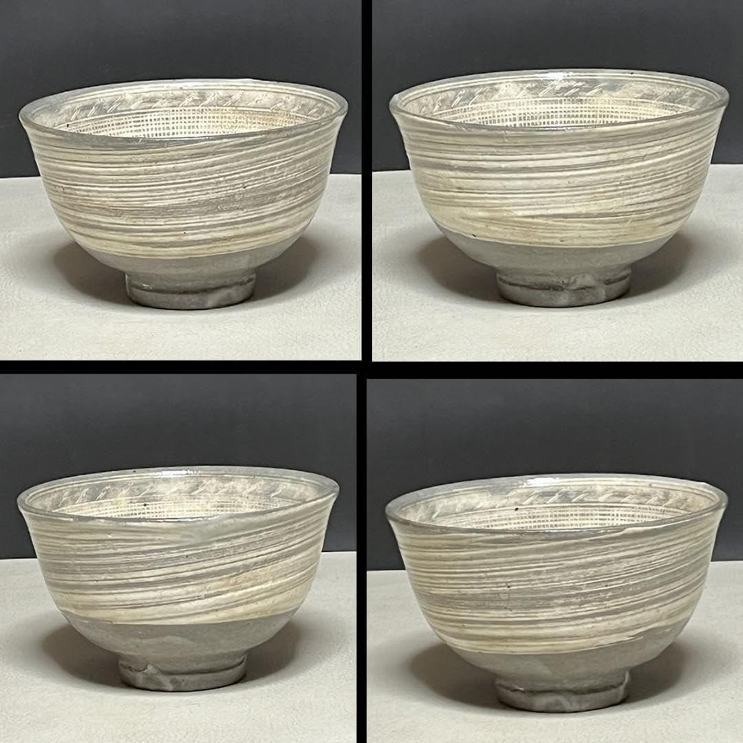 Amazon.co.jp: 清水武 三島 印花茶碗 共箱 万古焼 萬古焼 三島手 三島